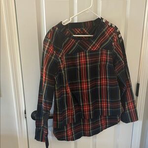 J. Crew Plaid Blouse - Red, Blue, Yellow